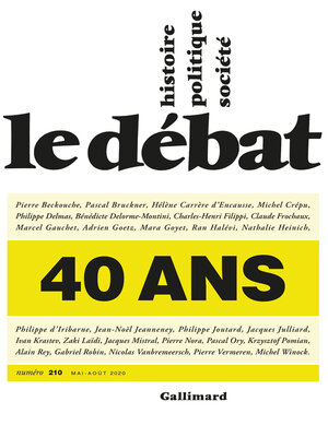 cover image of Le Débat N° 210 (mai--août 2020)